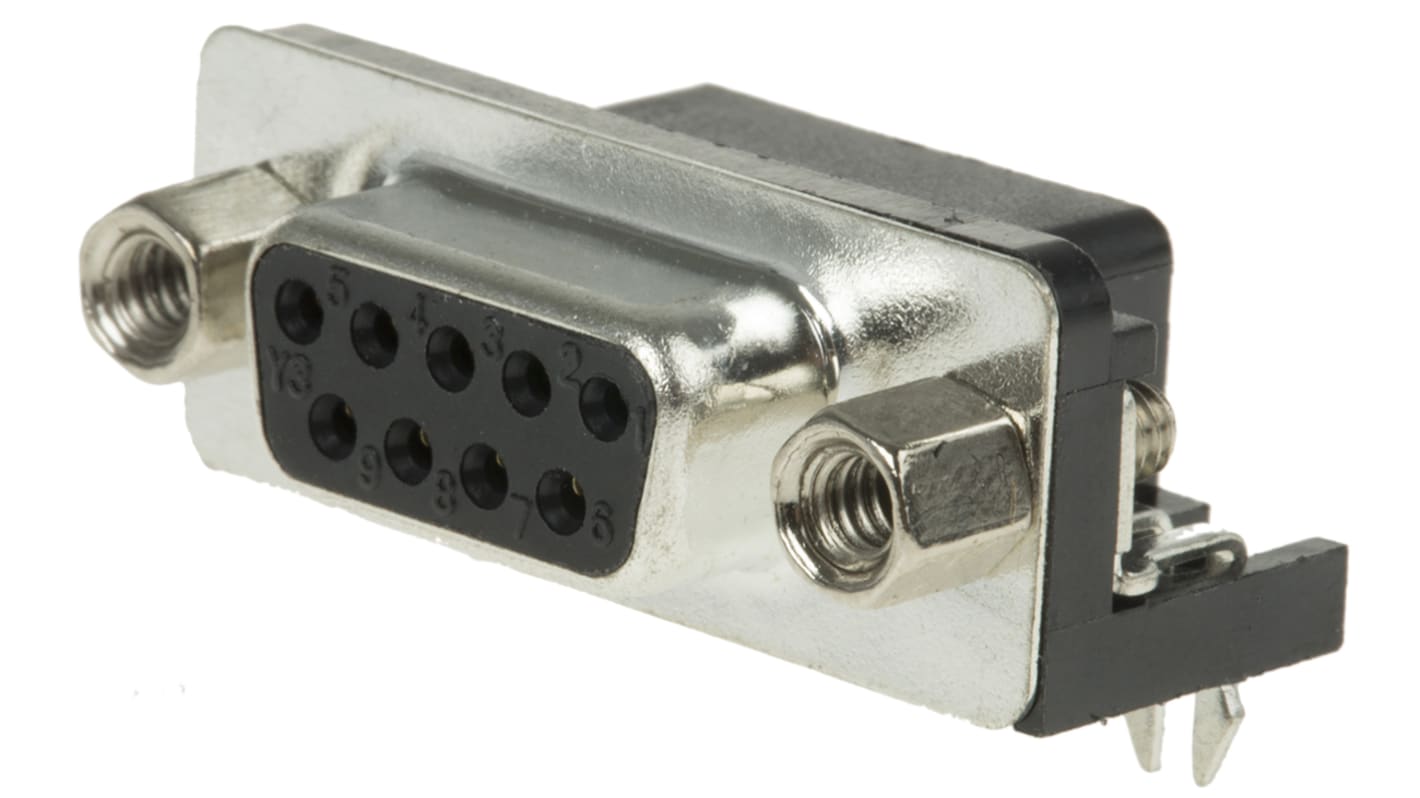 ASSMANN WSW DB9针母座, 直角, THT安装, 焊接端接, 250.0 v, 3A, A-DF系列