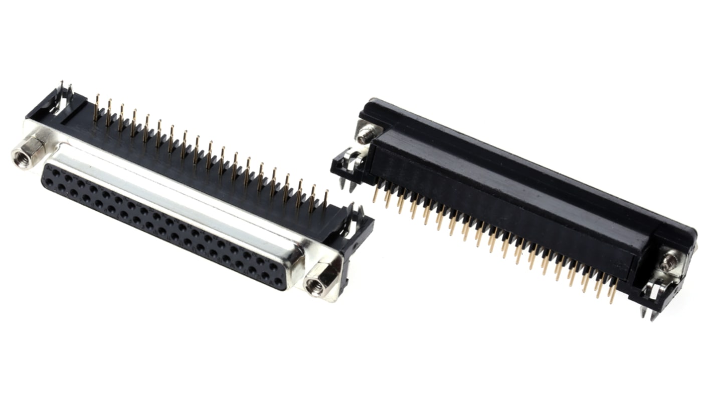 ASSMANN WSW DB37针母座, 直角, THT安装, 焊接端接, 250.0 v, 3A, A-DF系列
