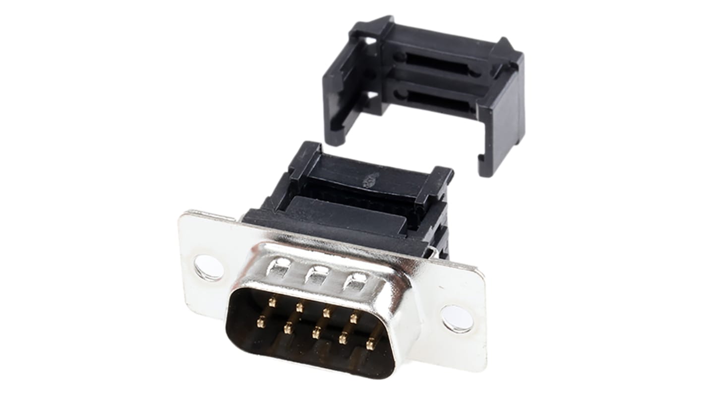 ASSMANN WSW IDC连接器, 公插, 9p, 2.54mm间距, 2排, 电缆安装, IDC端接, 直向, A-D系列