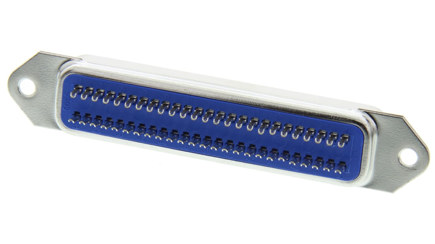 ASSMANN WSW Female 50 Pin Straight Through Hole SCSI Connector 2.16mm Pitch, Solder