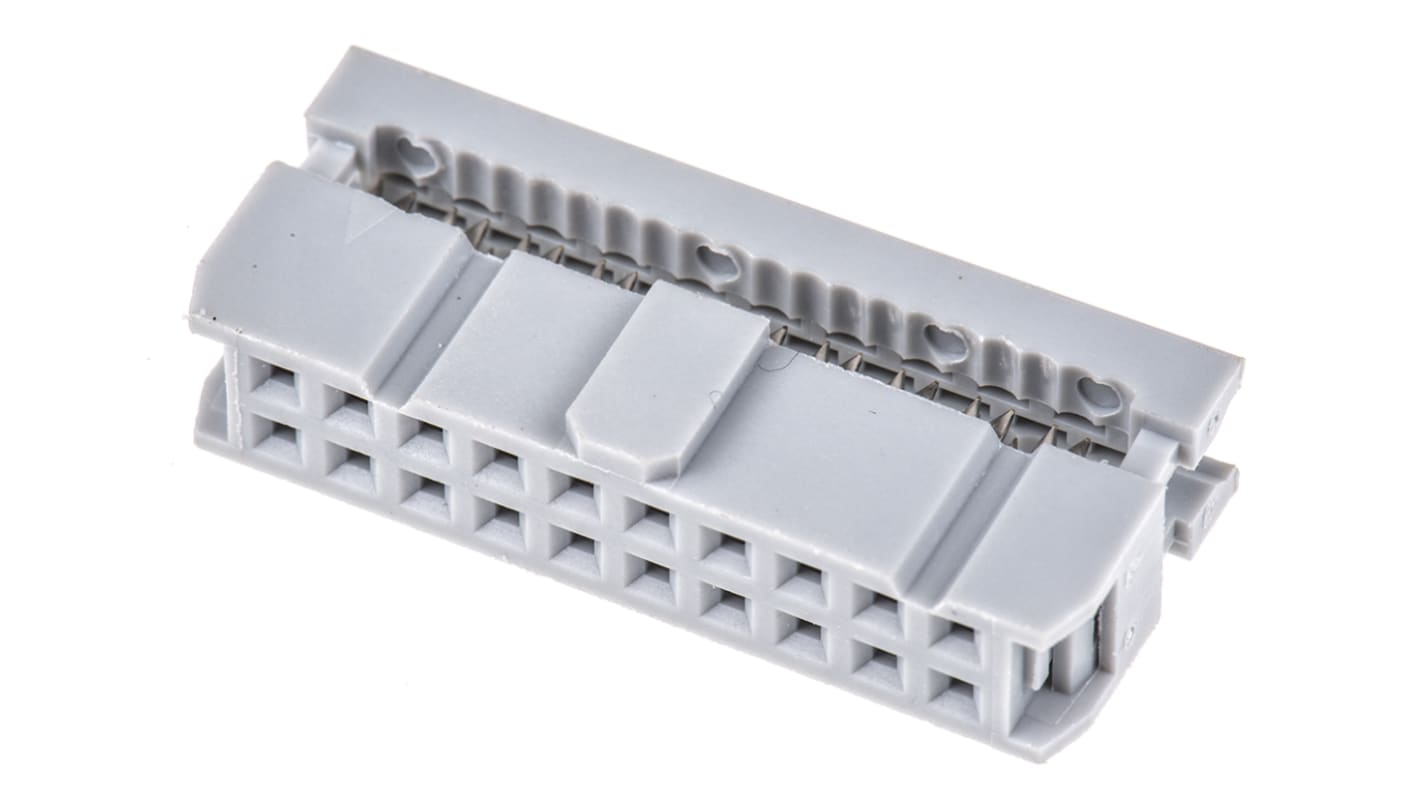 ASSMANN WSW IDC连接器, 母座, 20p, 2.54mm间距, 2排, 电缆安装, IDC端接, 直角, AWP系列