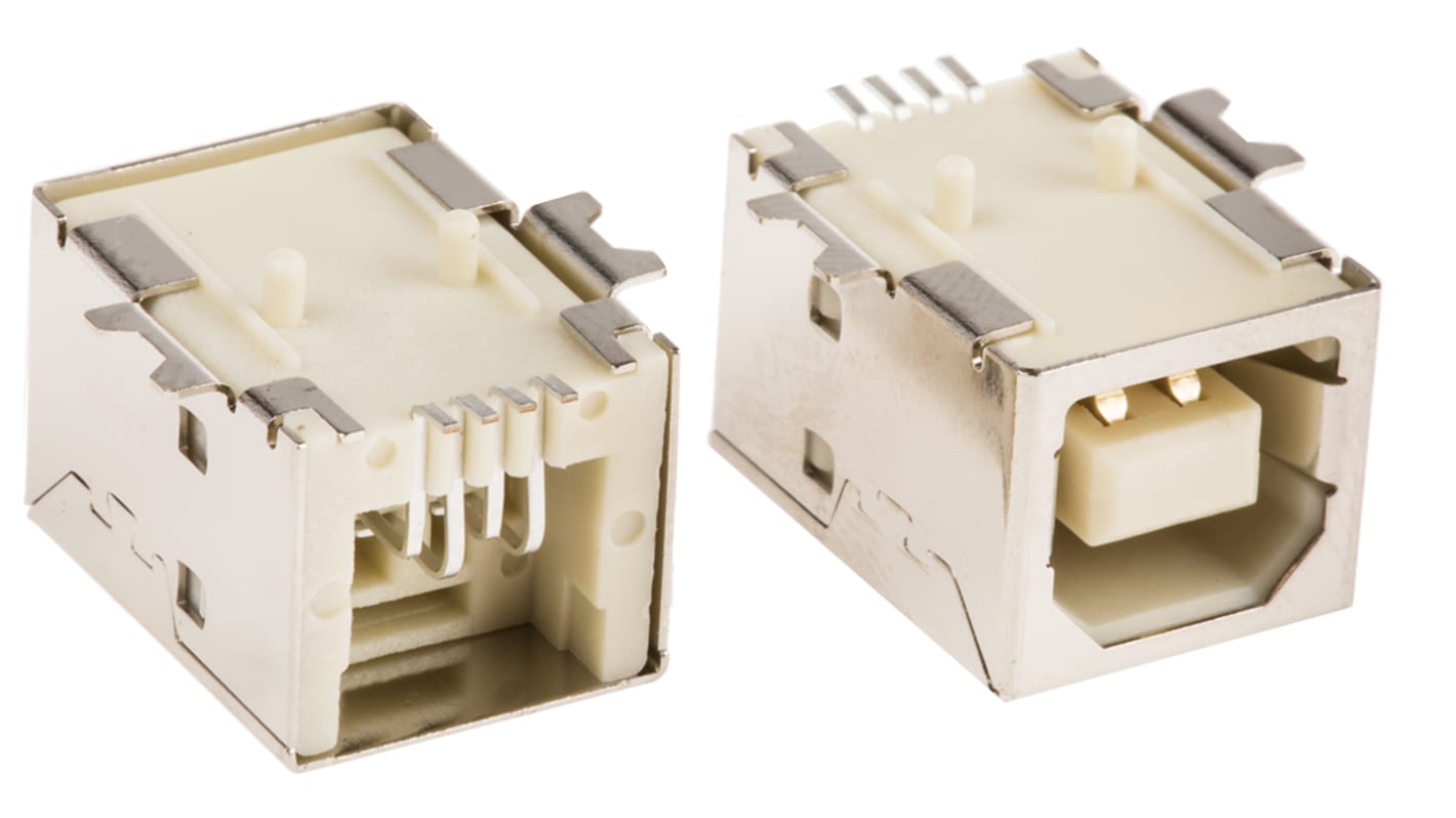 ASSMANN WSW Right Angle, SMT, Socket- Single Port Type B USB Connector