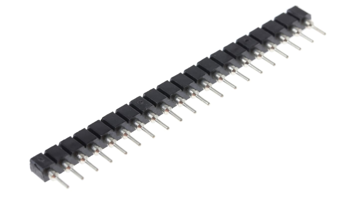 ASSMANN WSW AW 127 Series Straight Through Hole Mount PCB Socket, 20-Contact, 1-Row, 2.54mm Pitch, Solder Termination