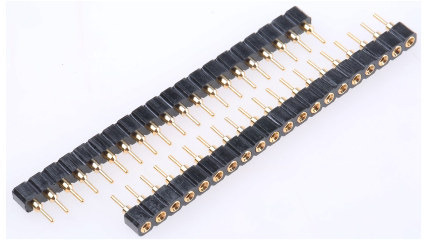 ASSMANN WSW 20p单排排母 直向板对板, 2.54mm间距, THT安装, 100 V, 12A, AW 127系列