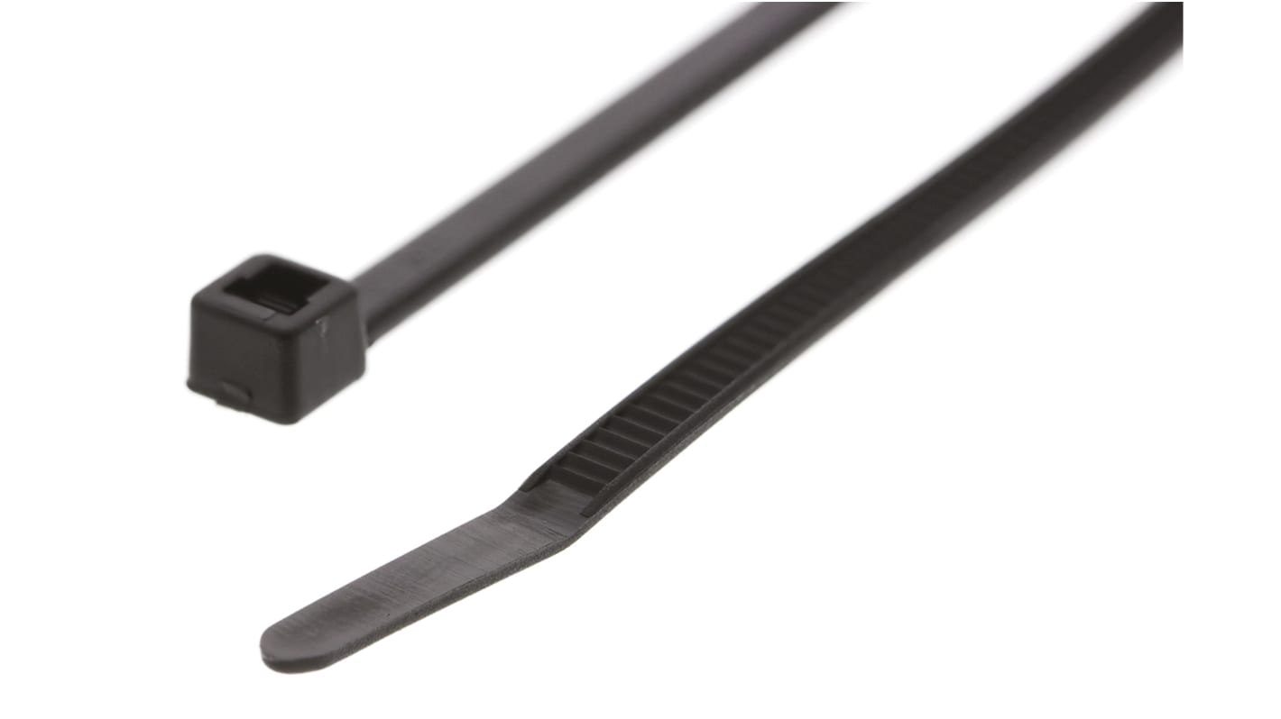 Brida HellermannTyton T30L de Poliamida 6,6 (PA66) Negro, 198mm x 3,5 mm, No reutilizable