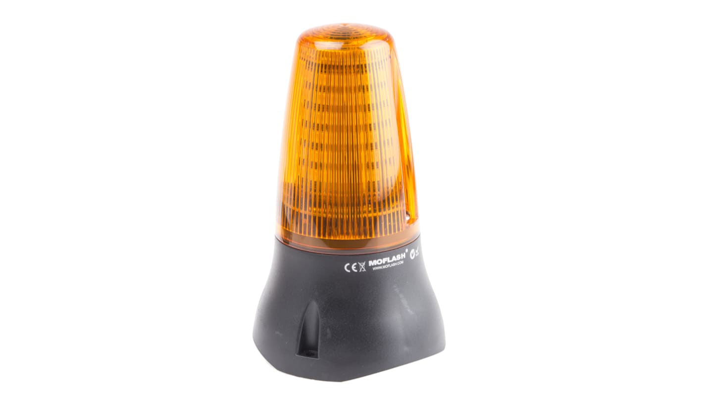 Indicador luminoso Moflash serie LEDD125, efecto Intermitente, Constante, LED, Ámbar, alim. 24 V dc