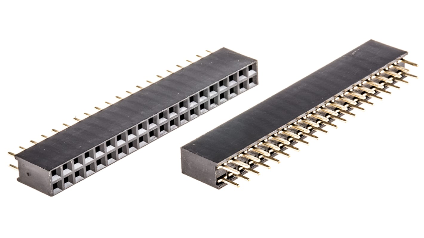 ASSMANN WSW Straight Through Hole Mount PCB Socket, 40-Contact, 2-Row, 2.54mm Pitch, Solder Termination