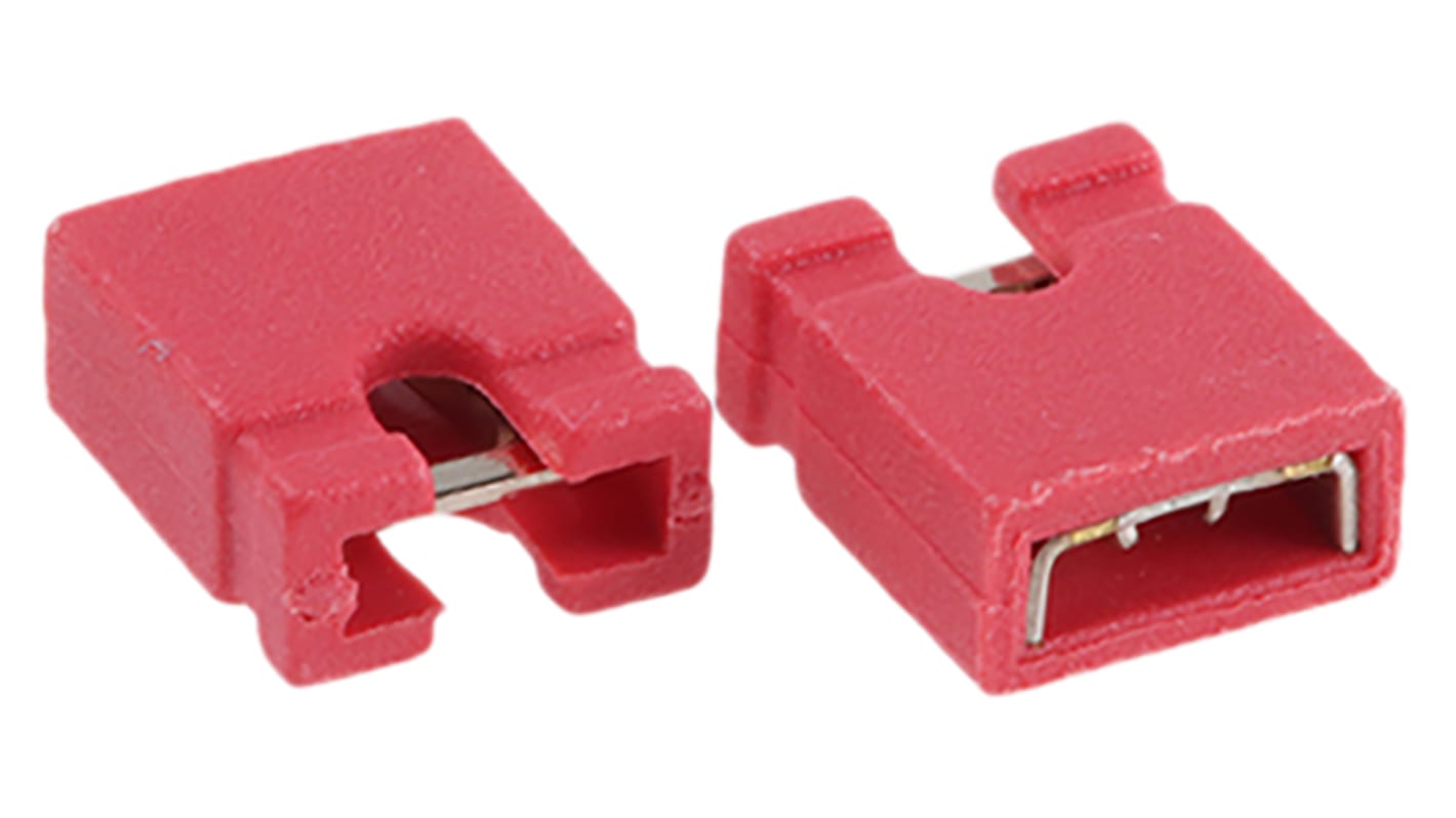 ASSMANN WSW 跳线帽, 2路, 镀金触点, 2.54mm节距, 红色