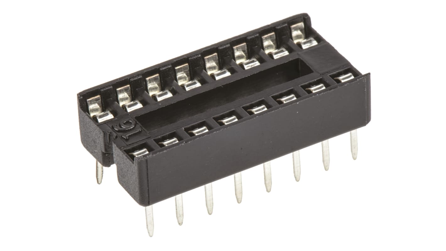ASSMANN WSW 2.54mm Pitch Vertical 16 Way, Through Hole Stamped Pin Open Frame IC Dip Socket, 1A