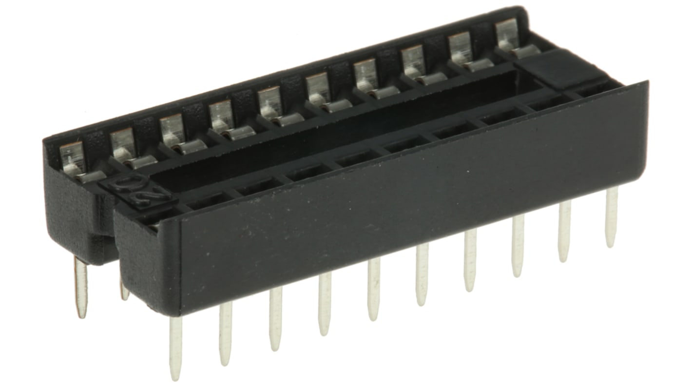 ASSMANN WSW 2.54mm Pitch Vertical 20 Way, Through Hole Stamped Pin Open Frame IC Dip Socket, 1A