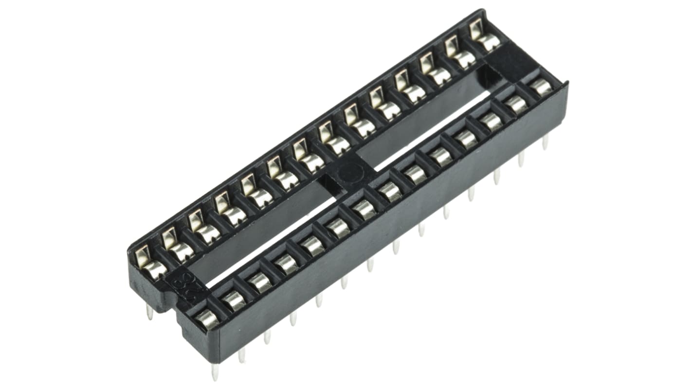 Support DIL ASSMANN WSW 28 voies, Traversant, broches Estampé, Entraxe de 2.54mm, largeur de rangée 7.62mm