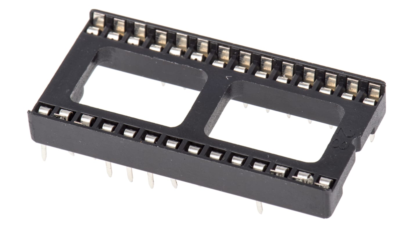 ASSMANN WSW 2.54mm Pitch Vertical 28 Way, Through Hole Stamped Pin Open Frame IC Dip Socket, 1A