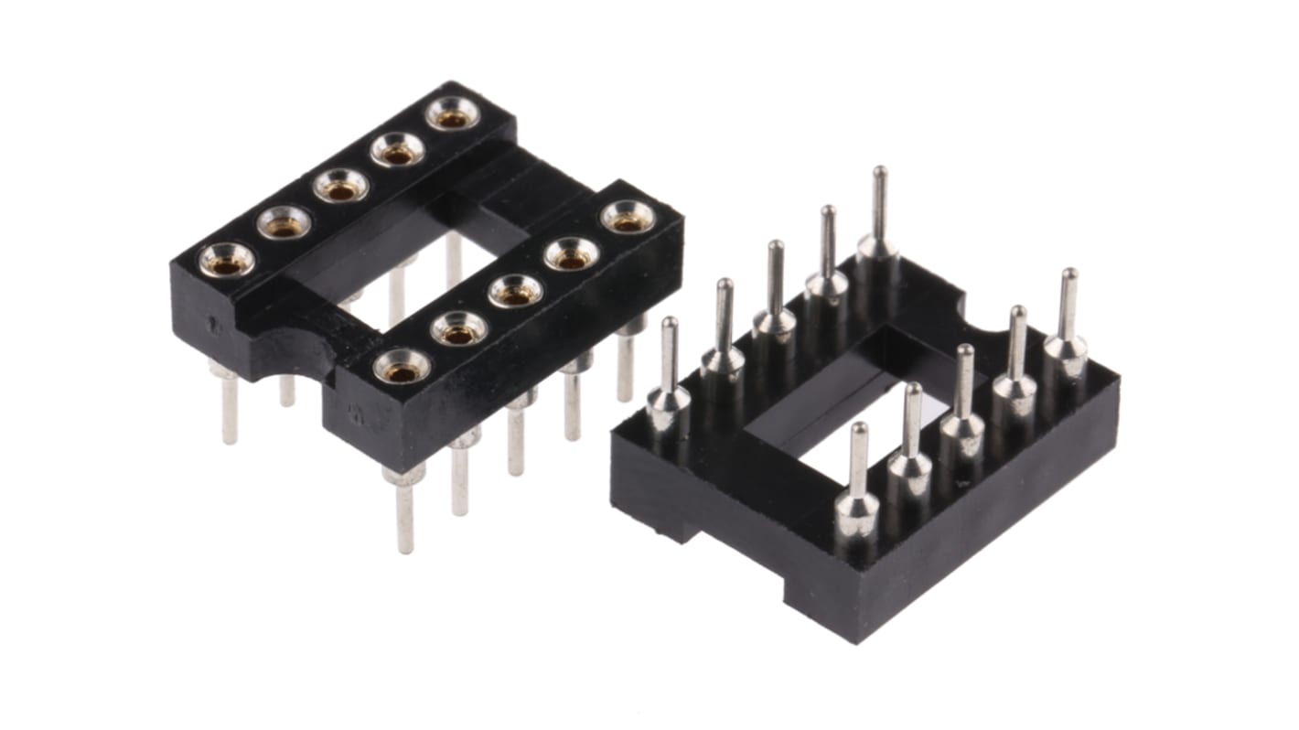 ASSMANN WSW 2.54mm Pitch Vertical 10 Way, Through Hole Turned Pin Open Frame IC Dip Socket, 3A