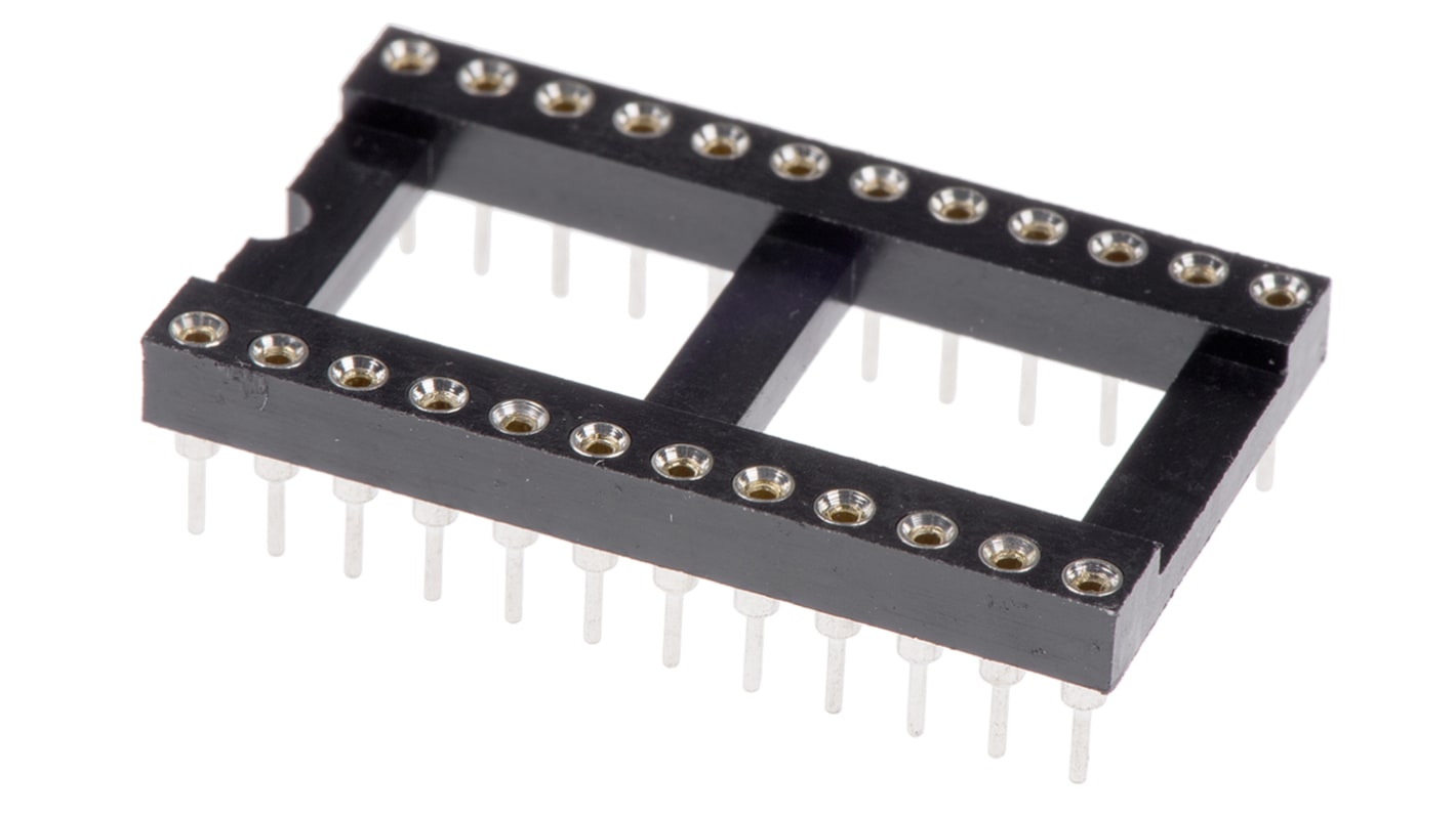 ASSMANN WSW 2.54mm Pitch Vertical 24 Way, Through Hole Turned Pin Open Frame IC Dip Socket, 3A