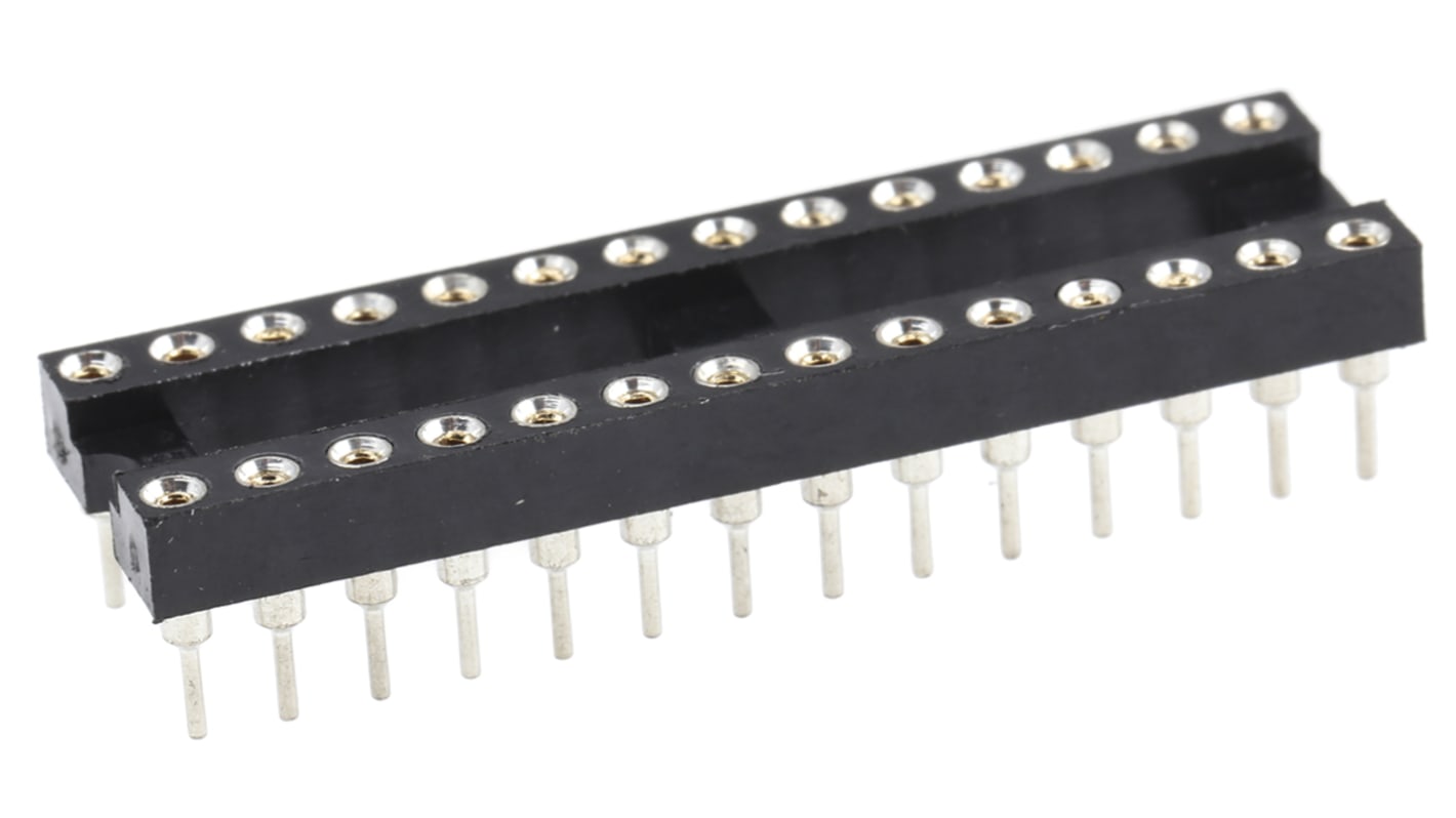 ASSMANN WSW 2.54mm Pitch Vertical 28 Way, Through Hole Turned Pin Open Frame IC Dip Socket, 3A