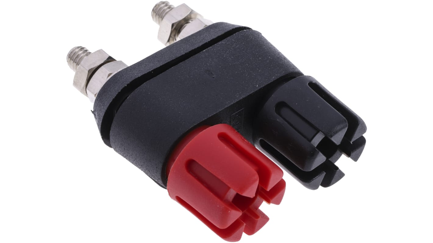 RS PRO 4mm Black, Red Terminal Post, 30A, 2BA Thread