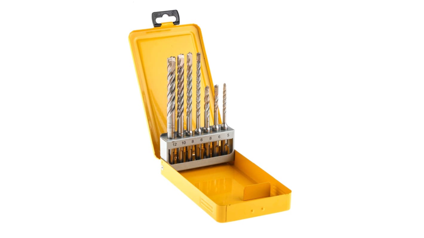DT9701R GB DeWALT 7 Piece SDS Plus Drill Bit Set for Masonry 12mm Max 5mm Min Tungsten Carbide Tipped Bits RS