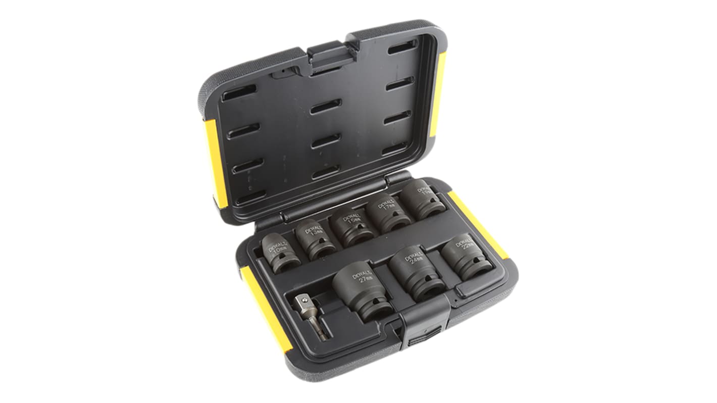 DT7507R GB DeWALT 9 Piece Metric 1 2 in Impact Socket Set 6 point RS