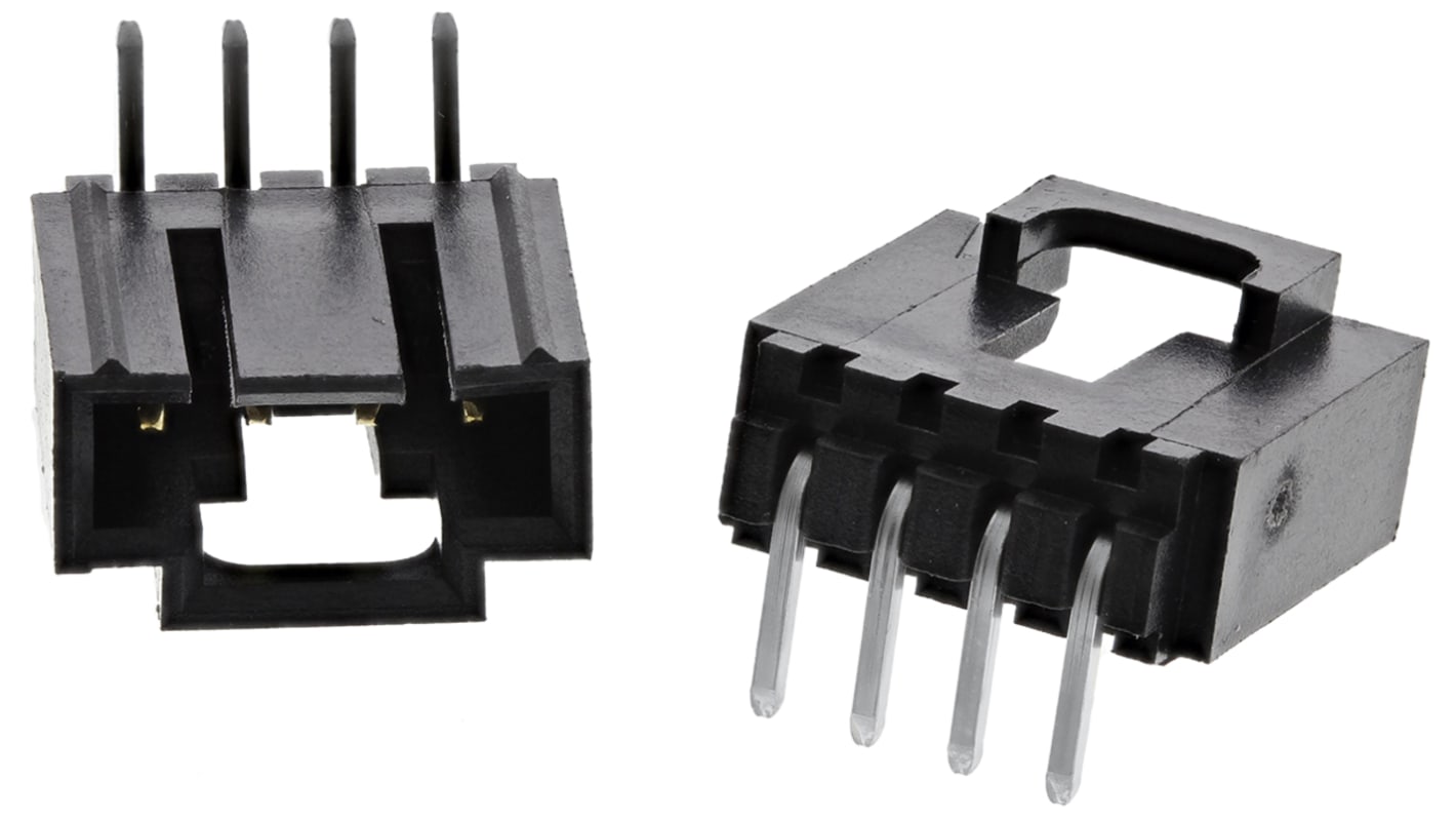 Molex SL Series Right Angle Through Hole PCB Header, 4 Contact(s), 2.54mm Pitch, 1 Row(s), Shrouded