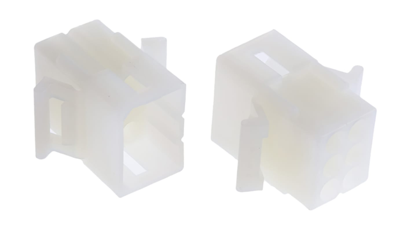 Carcasa de conector Molex 03-09-2061, Serie STANDARD .093", paso: 2.36mm, 6 contactos, 2 filas, Recto, Macho