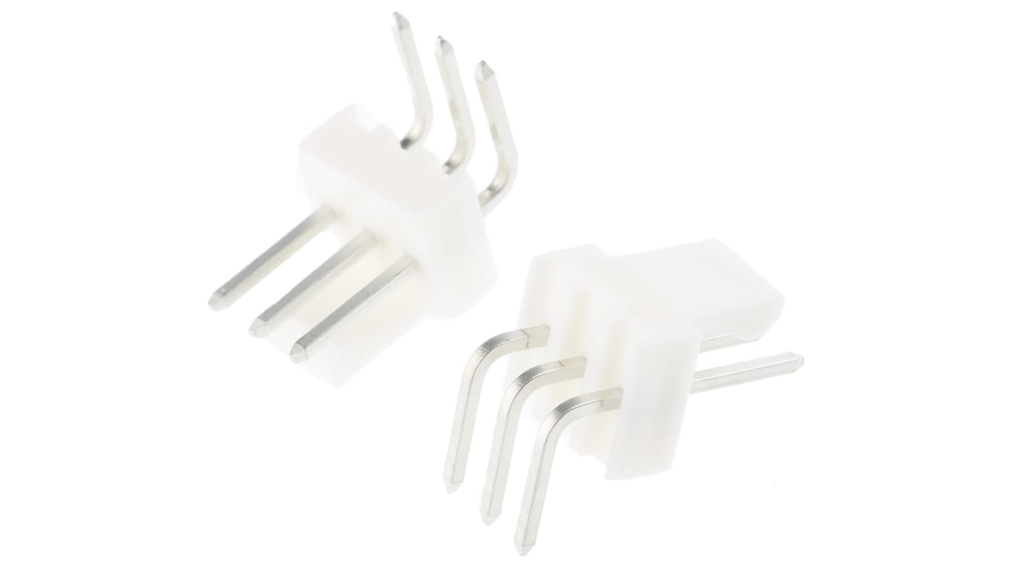 Molex 3p单排排针 直角线对板连接器, 2.54mm间距, 250.0 V, THT安装, KK 254系列