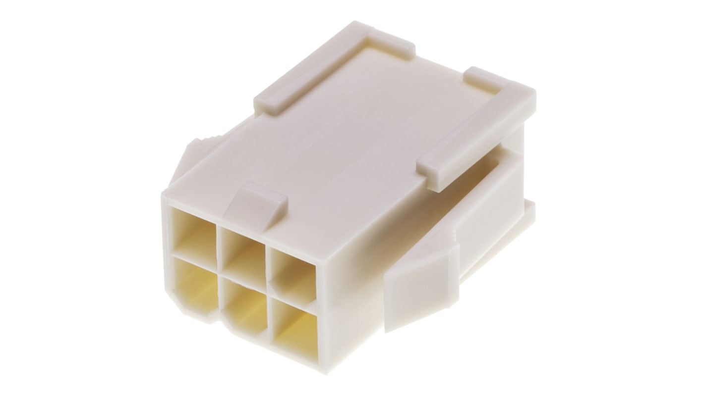 Molex, Mini-Fit Jr Male Connector Housing, 4.2mm Pitch, 6 Way, 2 Row