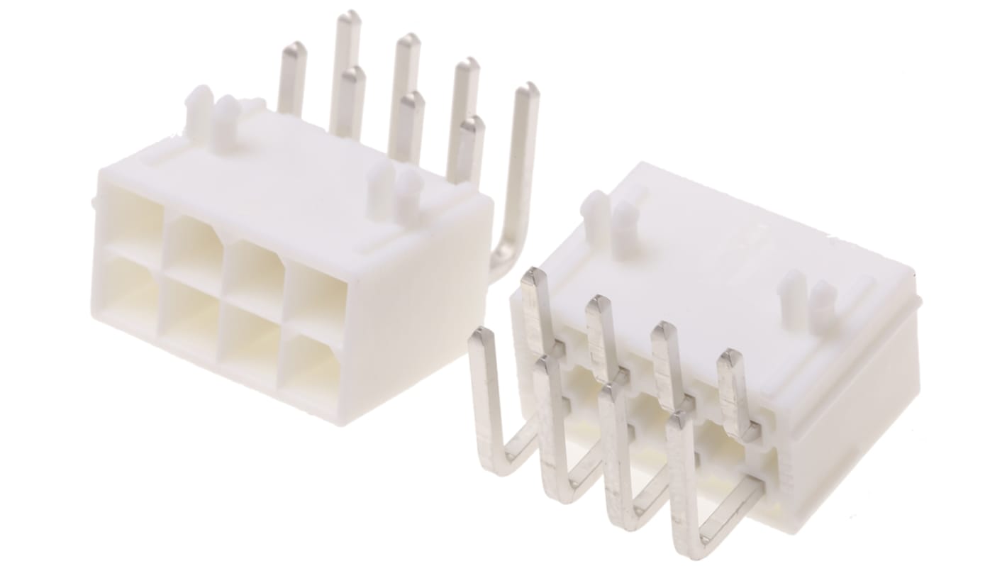 Molex, Mini-Fit Jr Male Connector Housing, 4.2mm Pitch, 8 Way, 2 Row Right Angle