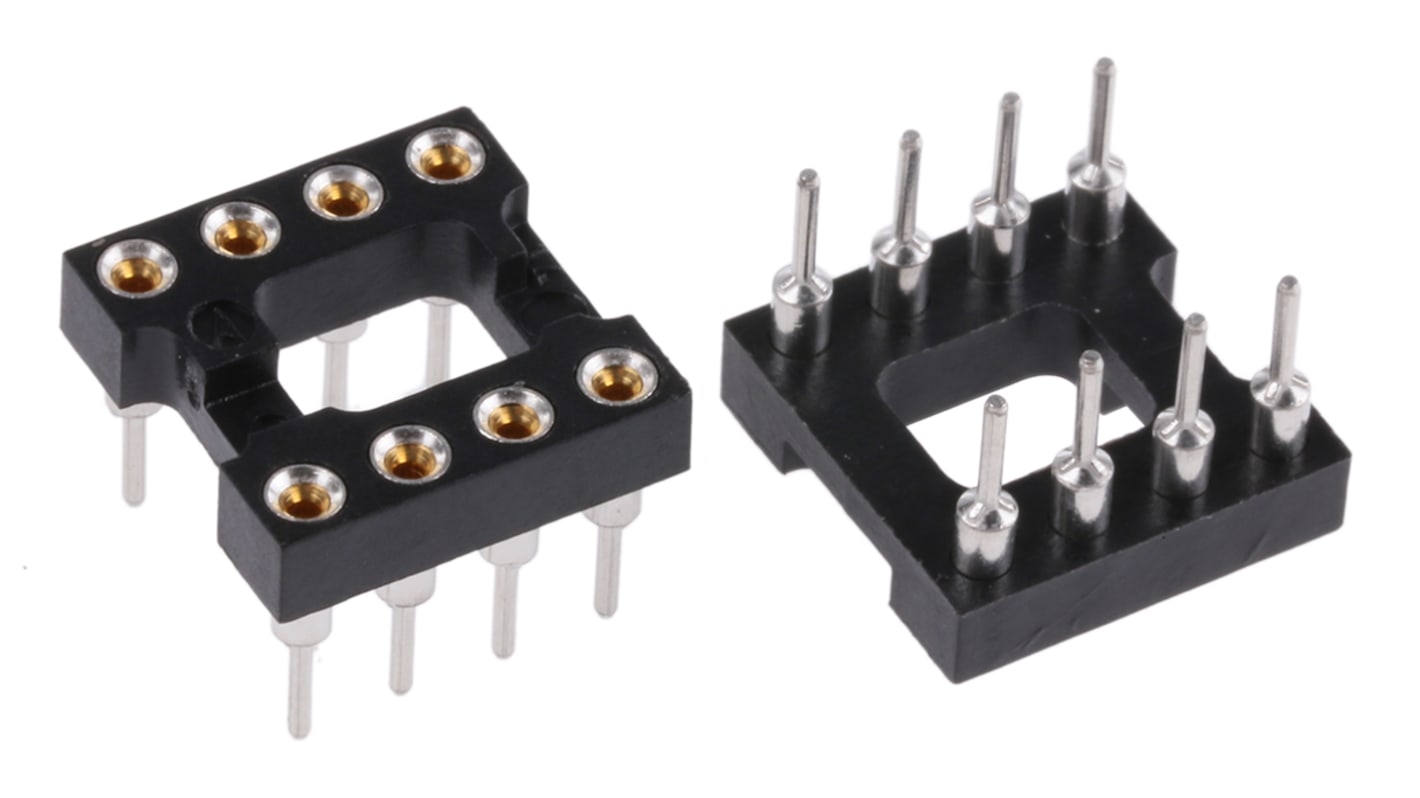 TE Connectivity, DIPLOMATE 800 2.54mm Pitch Vertical 8 Way, Through Hole Turned Pin Open Frame IC Dip Socket, 3A