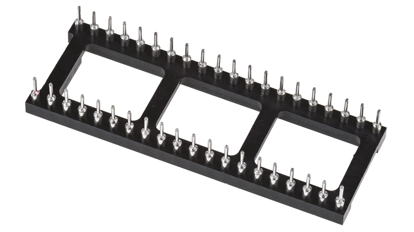 Podstawka DIL 2.54mm Pitch 15.24mm Row Spacing 40 Way, Przepust Toczony Pin, 3A TE Connectivity