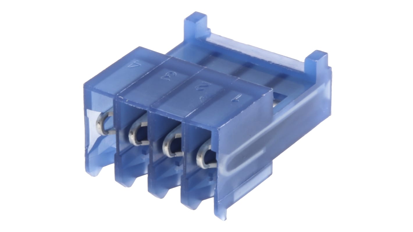 TE Connectivity IDC连接器, 母座, 4p, 2.54mm间距, 电缆安装, IDC端接, 直角, MTA-100系列
