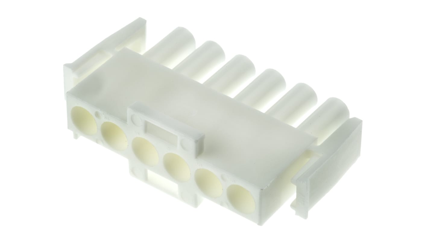 TE Connectivity, Universal MATE-N-LOK Male Connector Housing, 6.35mm Pitch, 6 Way, 1 Row