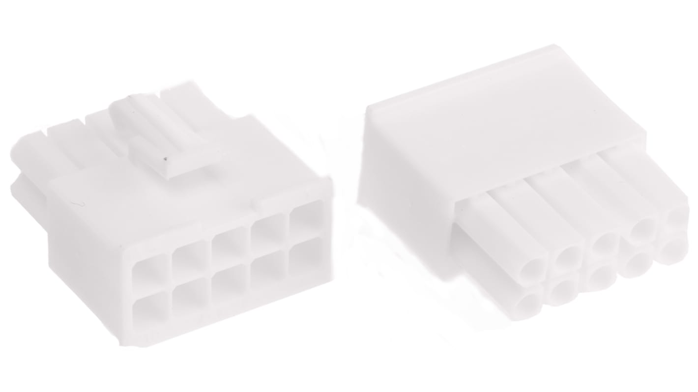 TE Connectivity, Mini-Universal MATE-N-LOK Male Connector Housing, 4.14mm Pitch, 10 Way, 2 Row