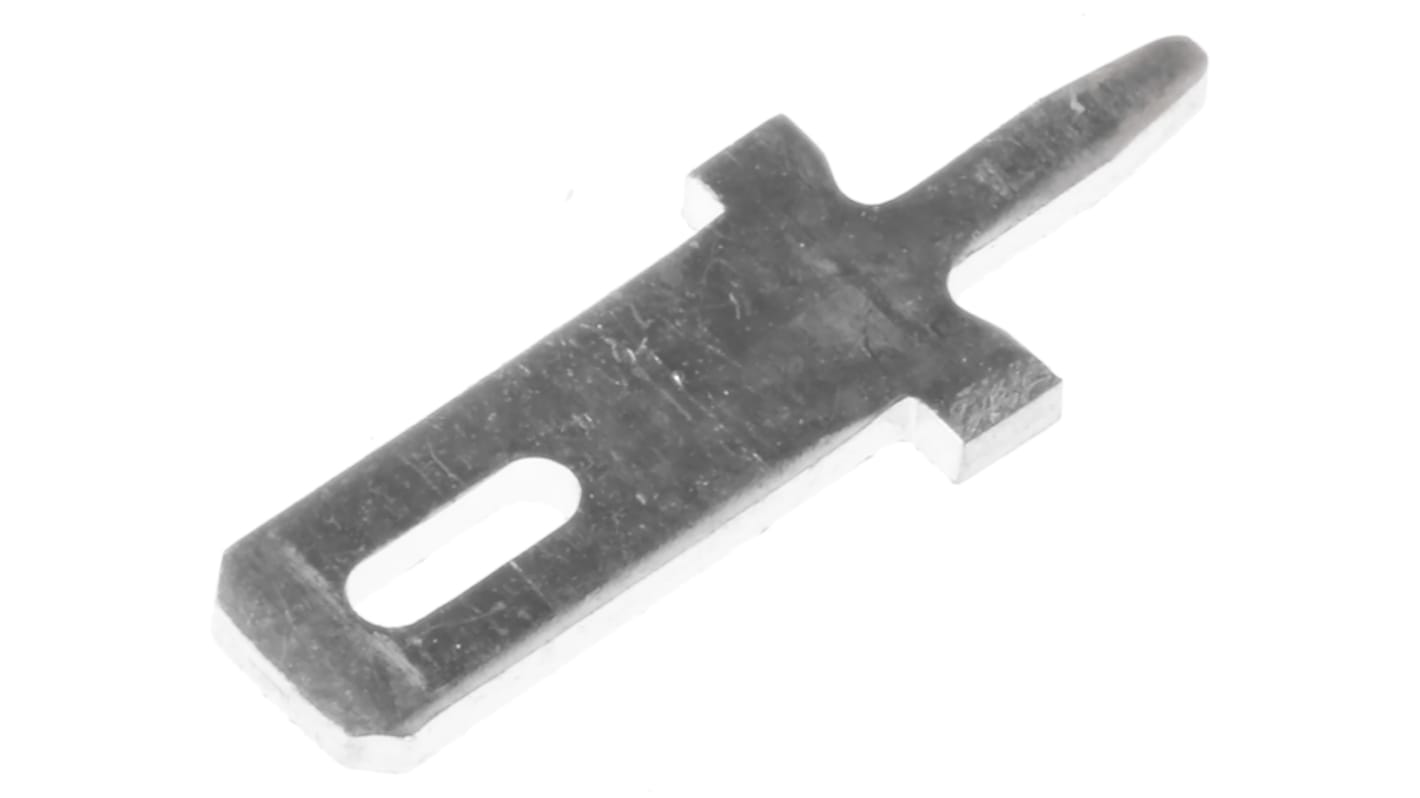 TE Connectivity FASTON .110 Uninsulated Male Spade Connector, PCB Tab, 2.8 x 0.8mm Tab Size