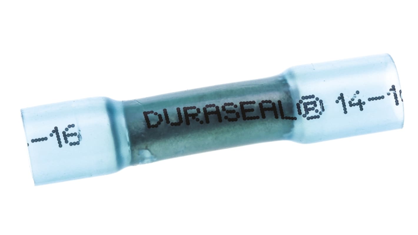 TE Connectivity, DuraSeal Butt Splice Connector, Blue, Insulated, Tin 16 → 14 AWG