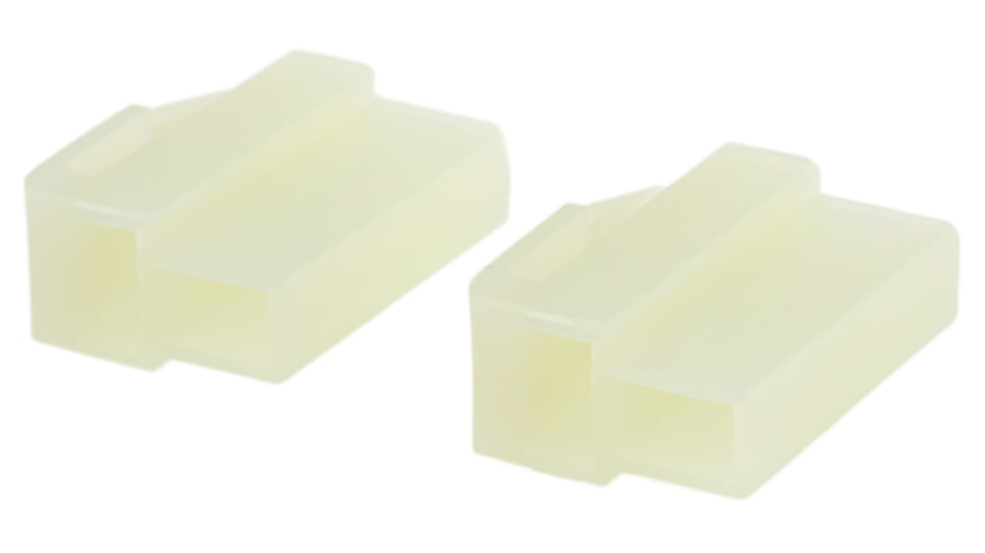 TE Connectivity, AMP 250 2 Way Nylon 66 Crimp Terminal Housing, 6.35mm Tab Size, Natural