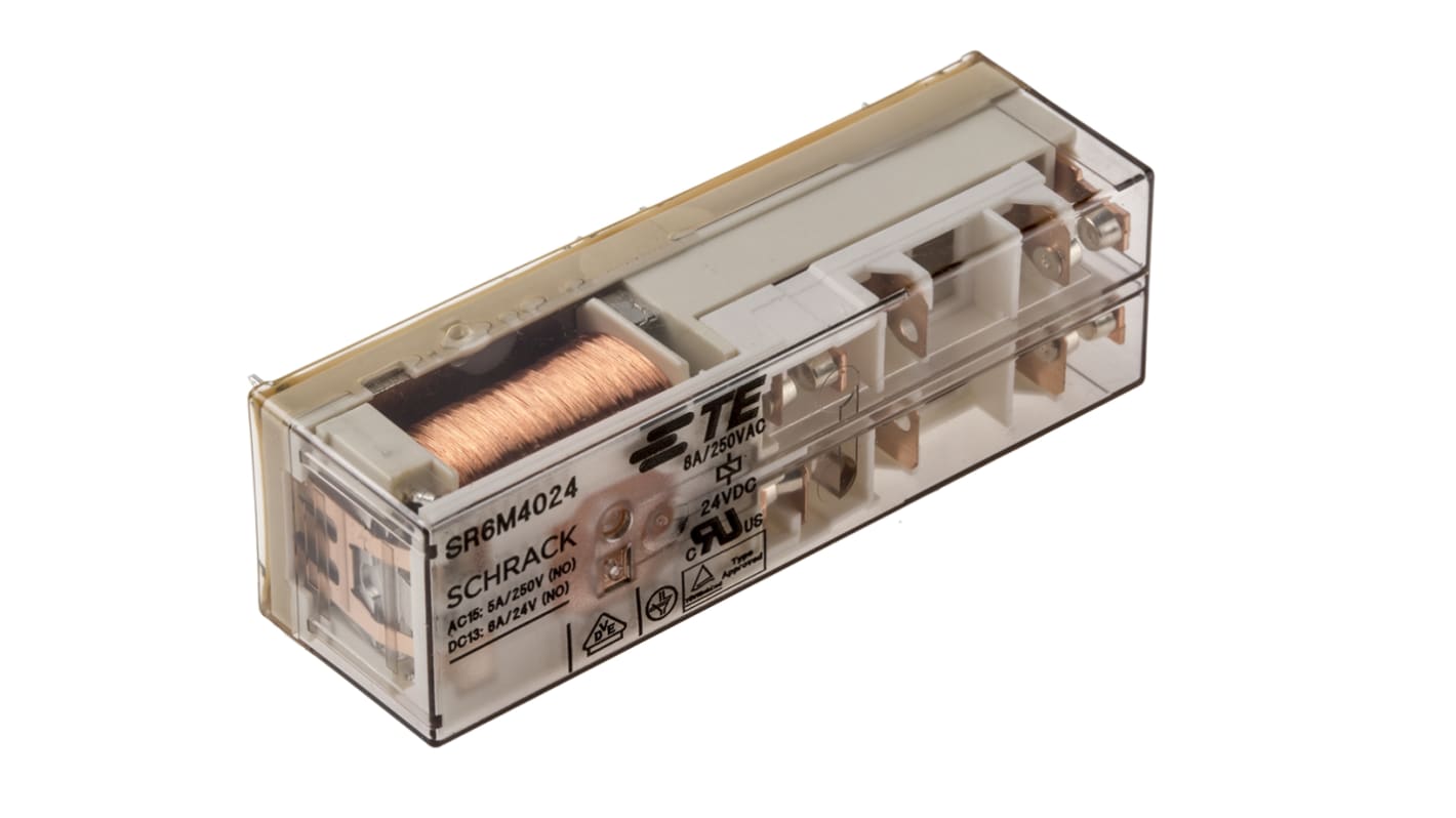 TE Connectivity PCB Mount Force Guided Relay, 24V dc Coil Voltage, 4 Pole, 3PST, SPST