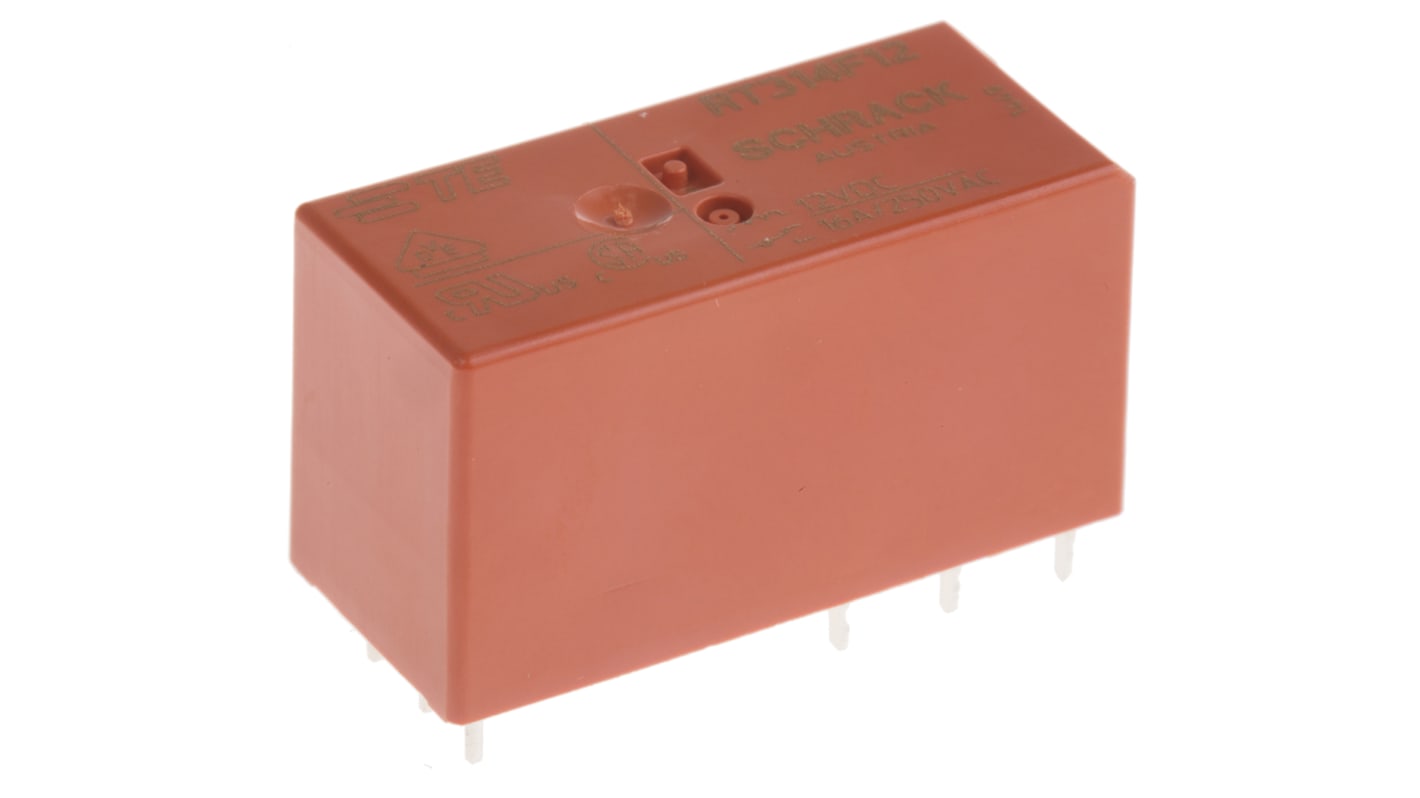 TE Connectivity PCB Mount Latching Power Relay, 12V dc Coil, 16A Switching Current, SPDT