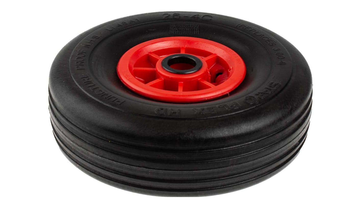 Kółko do wózka, Lite, Guma, Czarny, obc.: 150kg, śred.: 240mm, szer.: 85mm