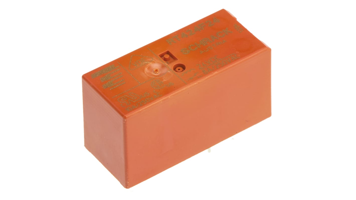 TE Connectivity PCB Mount Latching Power Relay, 24V dc Coil, 8A Switching Current, DPDT