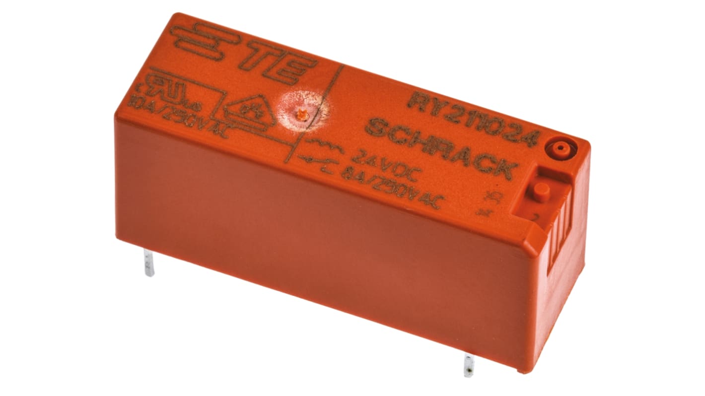 TE Connectivity 功率继电器, 24V 直流线圈, 8A切换, SPDT, 1极, PCB安装, 银合金触点, RY II系列