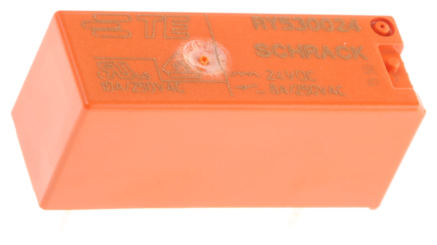 TE Connectivity PCB Mount Non-Latching Relay, 24V dc Coil, 8A Switching Current, SPST