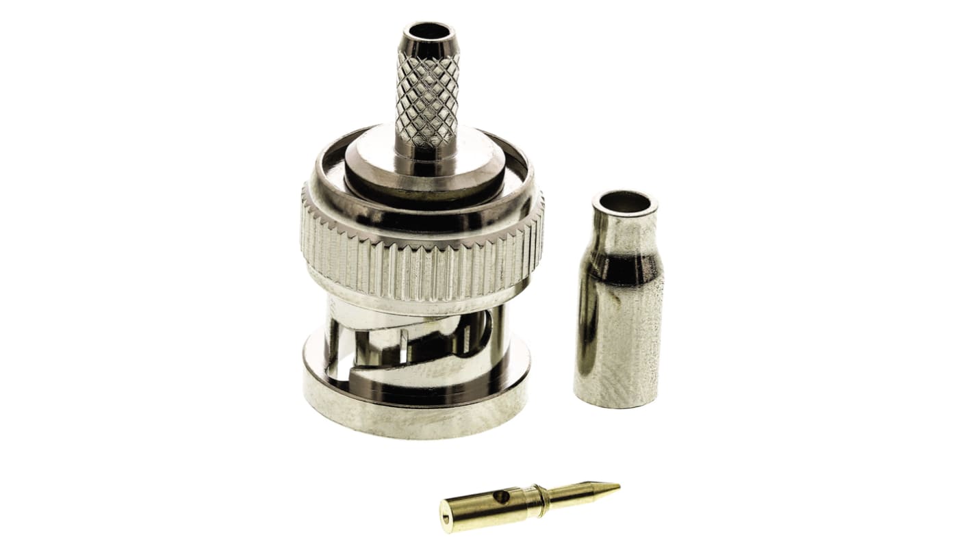 TE Connectivity, Plug Cable Mount BNC Connector, 75Ω, Crimp Termination, Straight Body