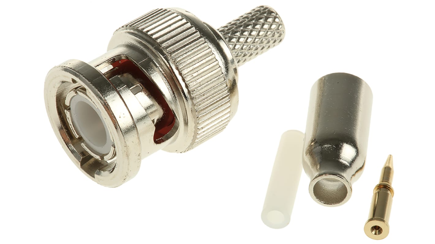 TE Connectivity, Plug Cable Mount BNC Connector, 50Ω, Crimp Termination, Straight Body