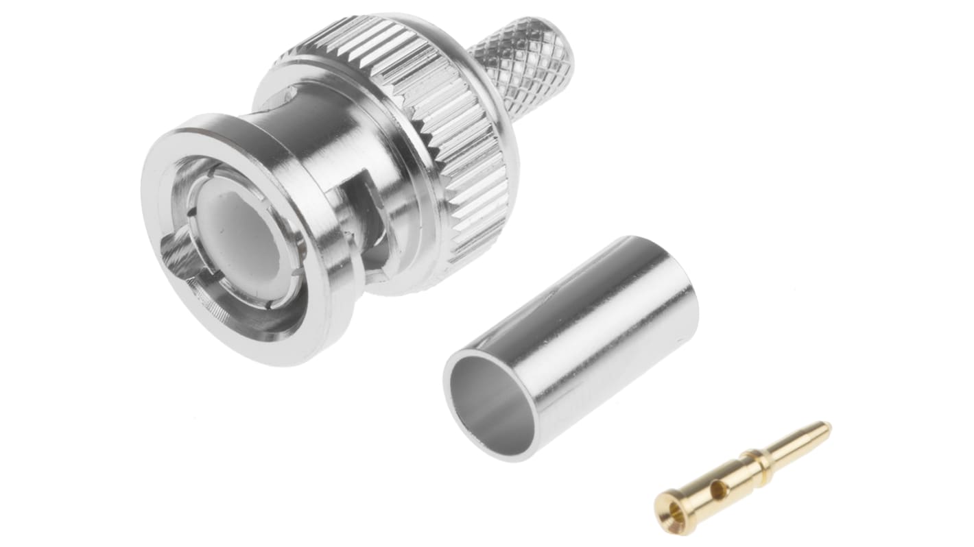 TE Connectivity, Plug Cable Mount BNC Connector, 50Ω, Crimp Termination, Straight Body