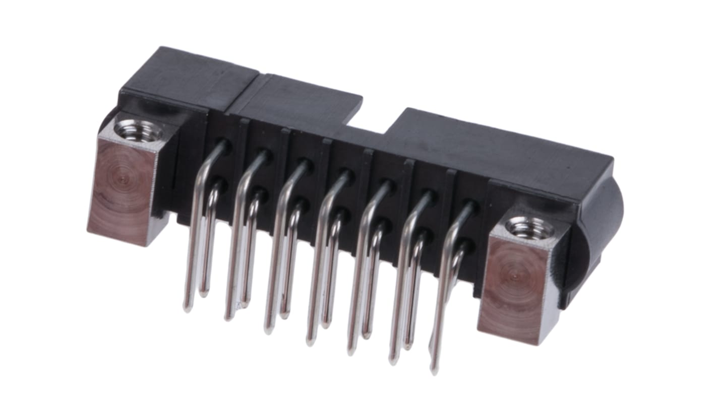 HARWIN 14p双排排针 直角板对板, 线对板连接器, 2.0mm间距, 3.0A, 120.0 V, THT安装, Datamate J-Tek系列