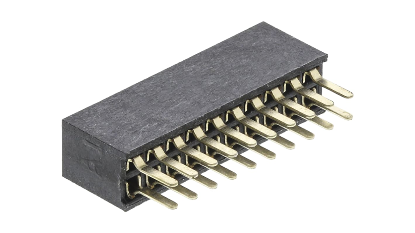 HARWIN Straight Through Hole Mount PCB Socket, 20-Contact, 2-Row, 1.27mm Pitch, Solder Termination