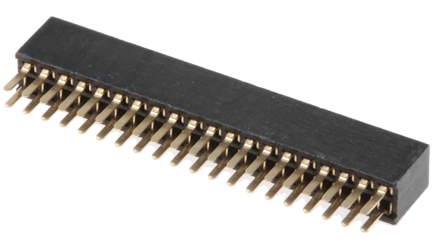 HARWIN M50-3 Series Straight Through Hole Mount PCB Socket, 40-Contact, 2-Row, 1.27mm Pitch, Solder Termination