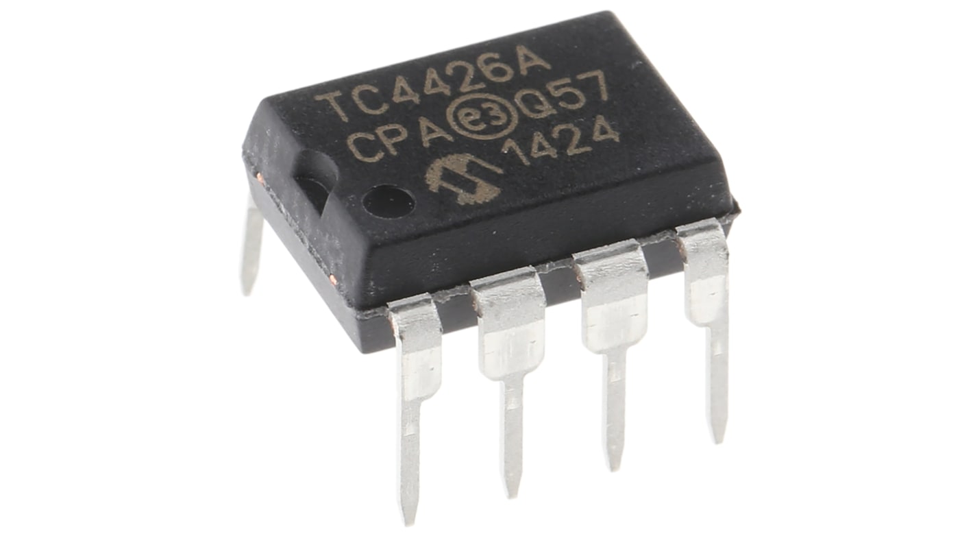 Driver de MOSFET TC4426ACPA, CMOS, TTL 1,5 A 18V, 8 broches, PDIP