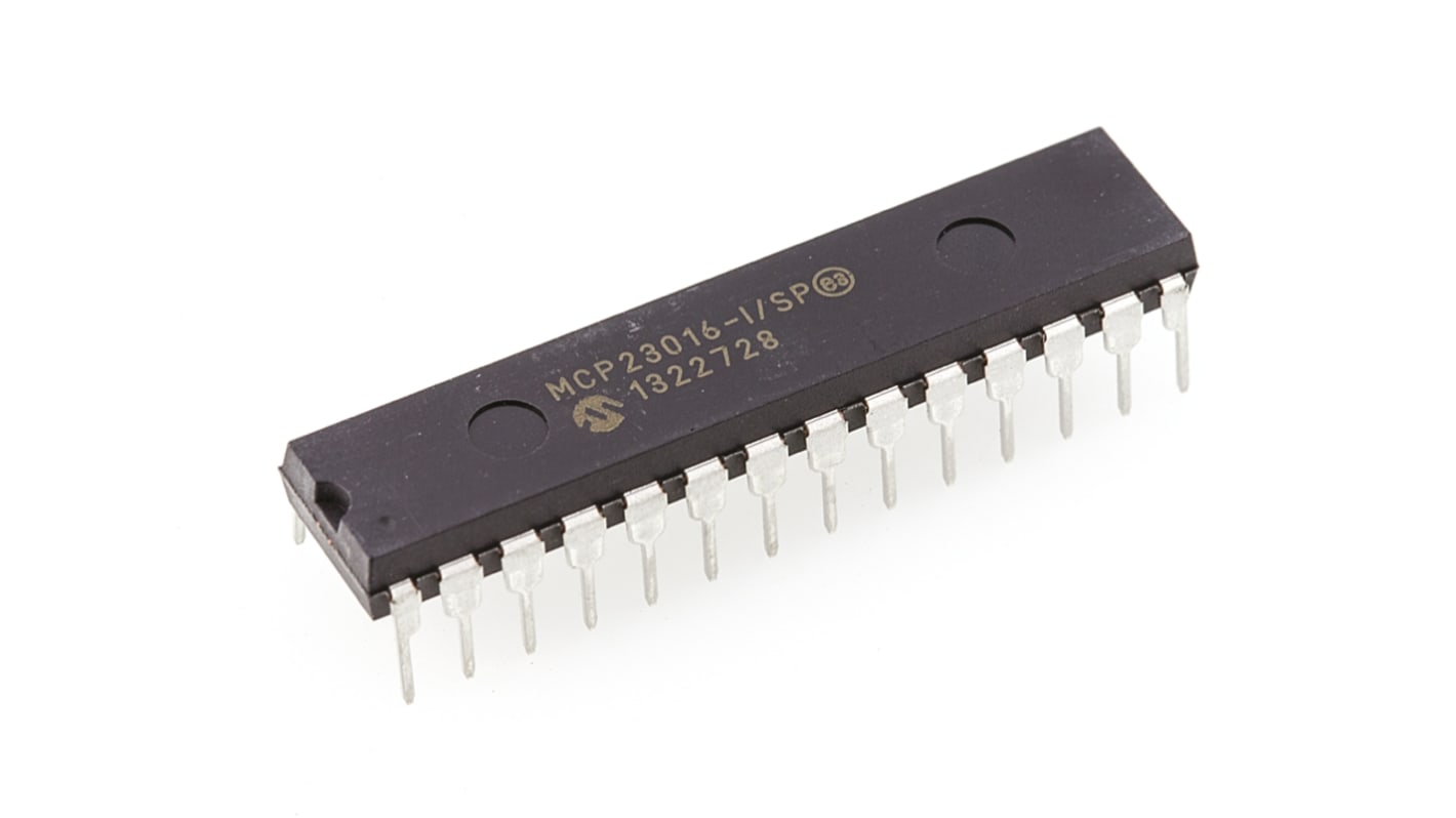 Microchip 16通道I/O扩展器, I2C接口, SPDIP封装, 28引脚, 通孔安装