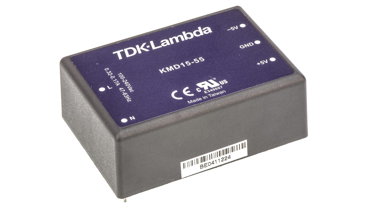 TDK-Lambda Schaltnetzteil, ±5V dc / 1.5A 2-Kanal 15W 100 → 375 V dc, 90 → 264 V ac Gekapselt,